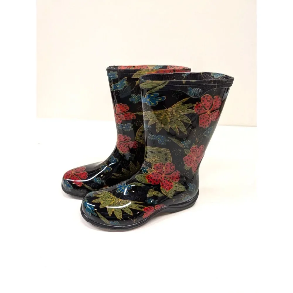 Sloggers Black Garden Rain Boots, size 6